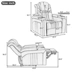 Power Recliner Chair with Adjustable Headrest, USB Port, Storage Arms, Cup Holder, and Swivel Tray Table