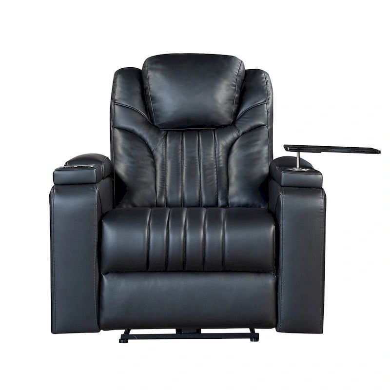 Power Recliner Chair with Adjustable Headrest, USB Port, Storage Arms, Cup Holder, and Swivel Tray Table