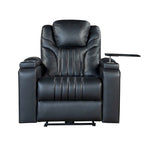 Power Recliner Chair with Adjustable Headrest, USB Port, Storage Arms, Cup Holder, and Swivel Tray Table