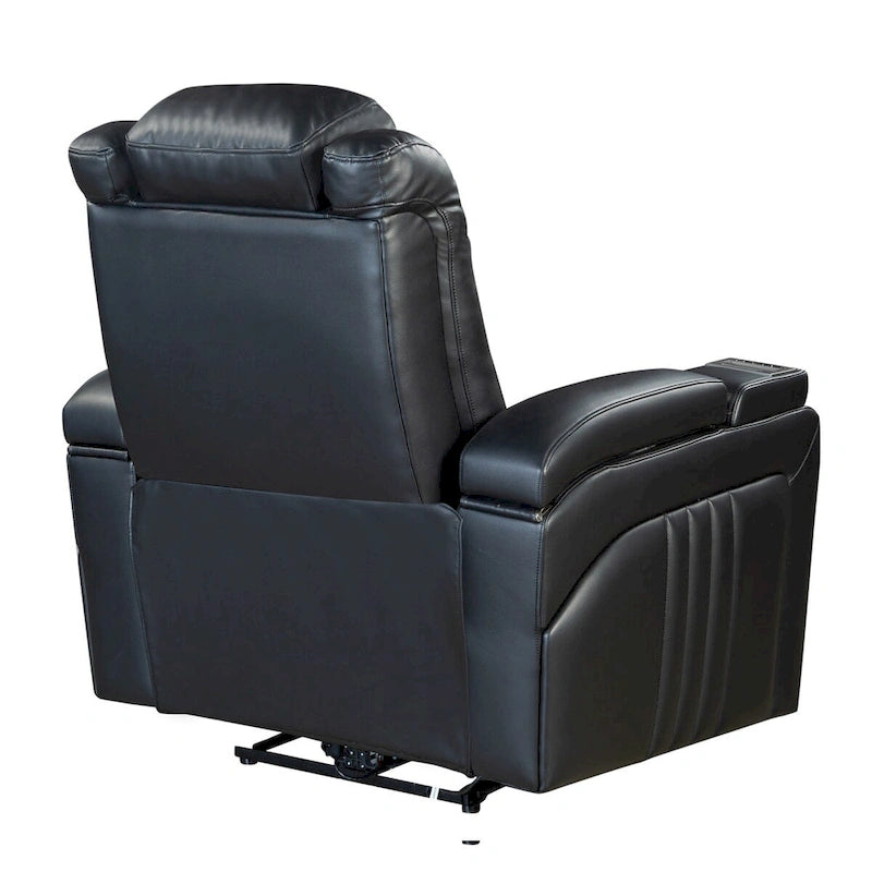 Power Recliner Chair with Adjustable Headrest, USB Port, Storage Arms, Cup Holder, and Swivel Tray Table