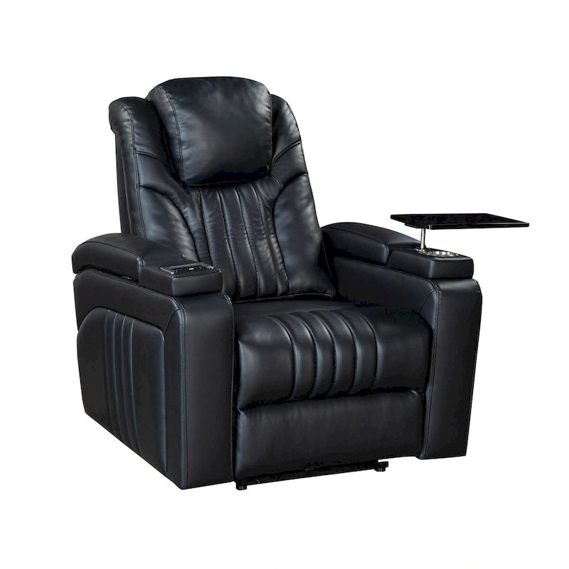Power Recliner Chair with Adjustable Headrest, USB Port, Storage Arms, Cup Holder, and Swivel Tray Table