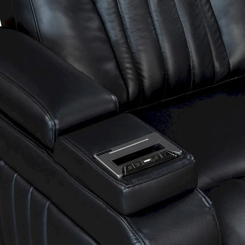 Power Recliner Chair with Adjustable Headrest, USB Port, Storage Arms, Cup Holder, and Swivel Tray Table