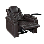 Power Recliner Chair with Adjustable Headrest, USB Port, Storage Arms, Cup Holder, and Swivel Tray Table