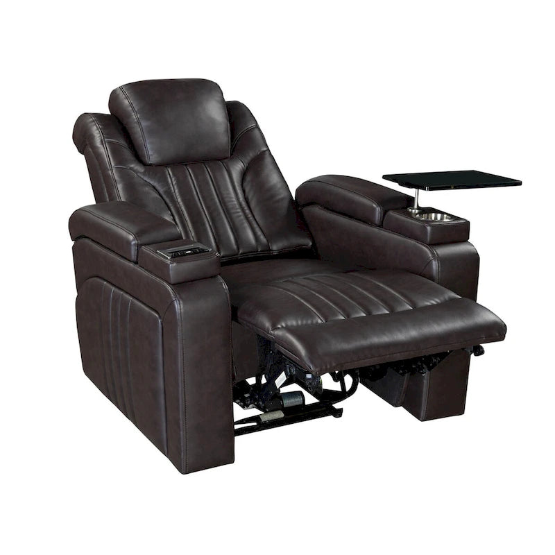 Power Recliner Chair with Adjustable Headrest, USB Port, Storage Arms, Cup Holder, and Swivel Tray Table