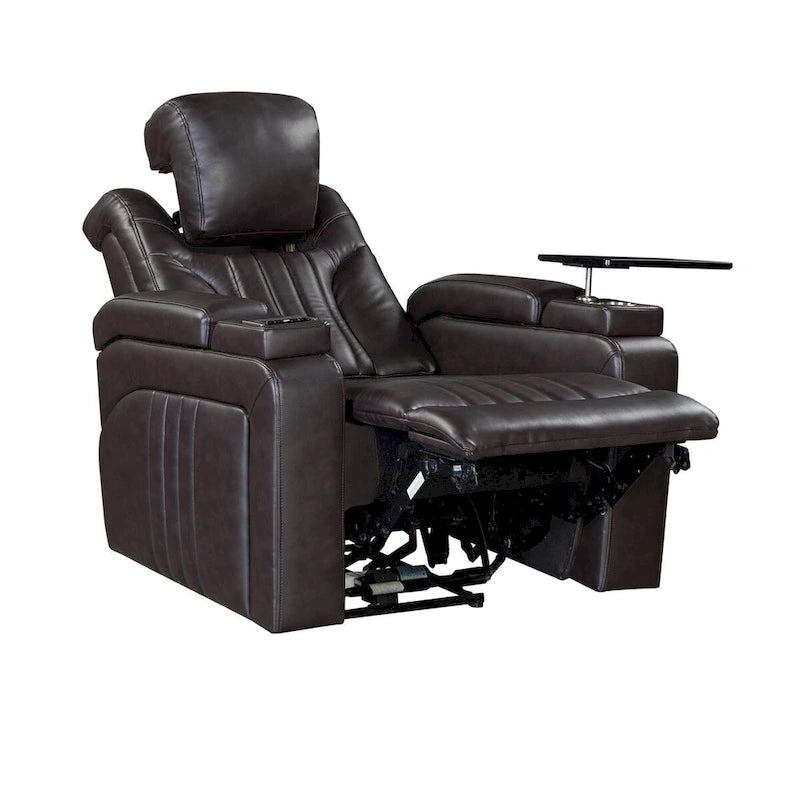 Power Recliner Chair with Adjustable Headrest, USB Port, Storage Arms, Cup Holder, and Swivel Tray Table