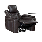 Power Recliner Chair with Adjustable Headrest, USB Port, Storage Arms, Cup Holder, and Swivel Tray Table