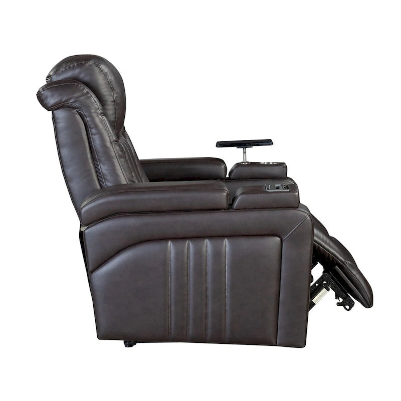 Power Recliner Chair with Adjustable Headrest, USB Port, Storage Arms, Cup Holder, and Swivel Tray Table