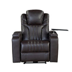 Power Recliner Chair with Adjustable Headrest, USB Port, Storage Arms, Cup Holder, and Swivel Tray Table