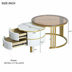 Nesting Coffee Table Set with 2 Drawers