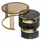 Nesting Coffee Table Set with 2 Drawers