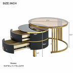 Nesting Coffee Table Set with 2 Drawers