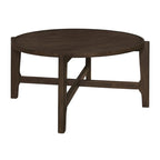 Dark Brown Round Wood Coffee Table