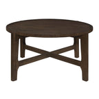 Dark Brown Round Wood Coffee Table
