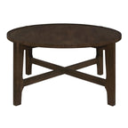 Dark Brown Round Wood Coffee Table