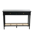 Console Table with Cane Shelf and 2 Drawers
