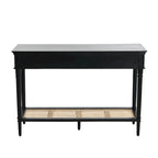Console Table with Cane Shelf and 2 Drawers