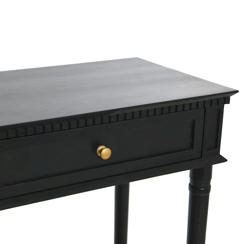 Console Table with Cane Shelf and 2 Drawers