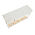 Console Table with Cane Shelf and 2 Drawers