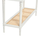 Console Table with Cane Shelf and 2 Drawers