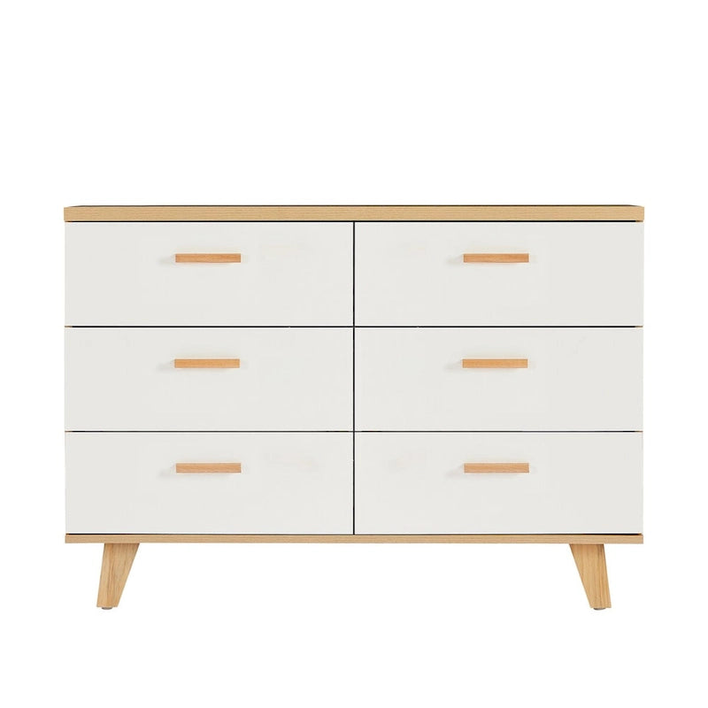 6-Drawer Storage Dresser with Solid Wood Frame