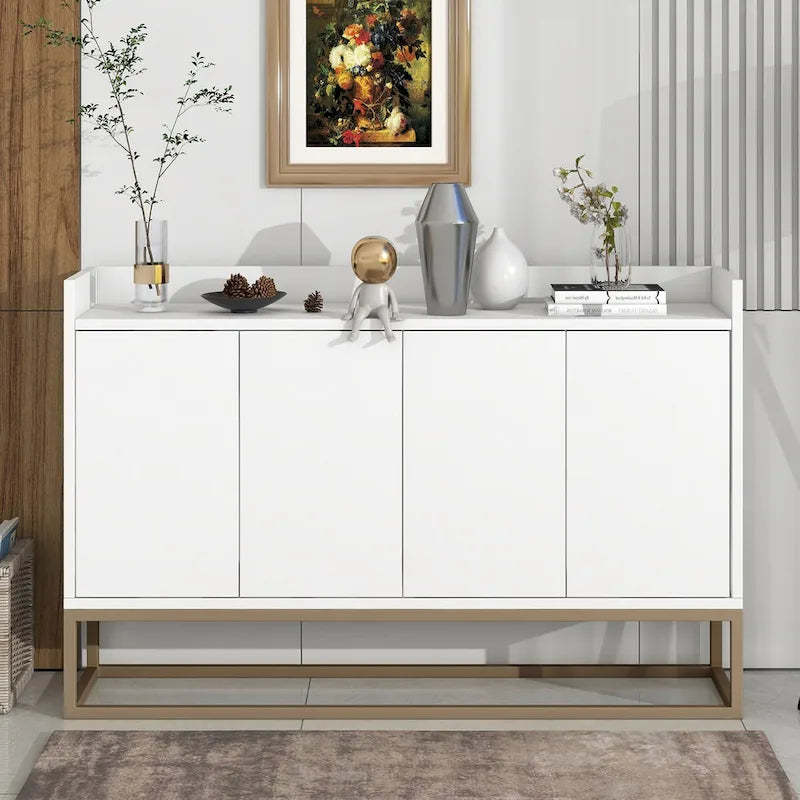 Sideboard Buffet Cabinet with 3-Shelf Storage - 47.2"L x 11.8"W x 31.5"H