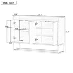 Sideboard Buffet Cabinet with 3-Shelf Storage - 47.2"L x 11.8"W x 31.5"H