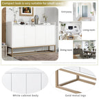Sideboard Buffet Cabinet with 3-Shelf Storage - 47.2"L x 11.8"W x 31.5"H