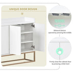 Sideboard Buffet Cabinet with 3-Shelf Storage - 47.2"L x 11.8"W x 31.5"H