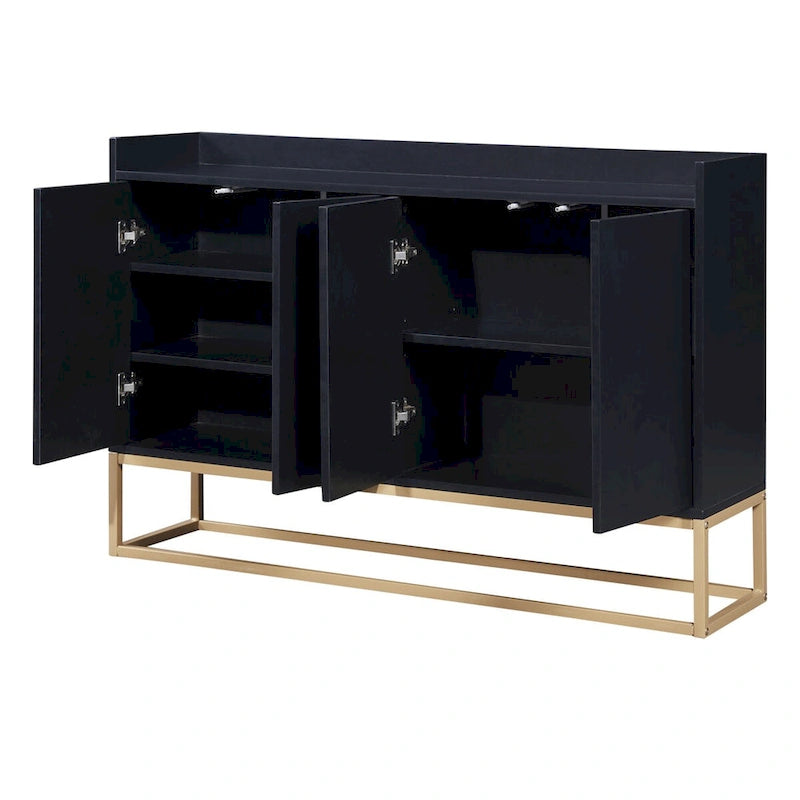 Sideboard Buffet Cabinet with 3-Shelf Storage - 47.2"L x 11.8"W x 31.5"H