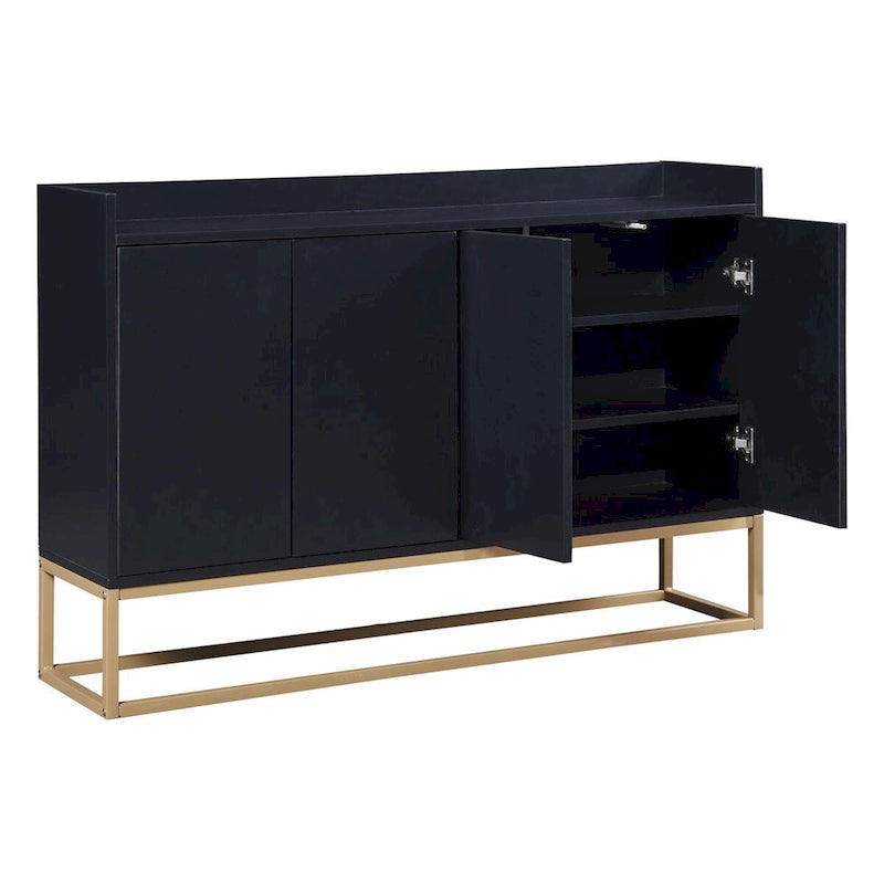 Sideboard Buffet Cabinet with 3-Shelf Storage - 47.2"L x 11.8"W x 31.5"H