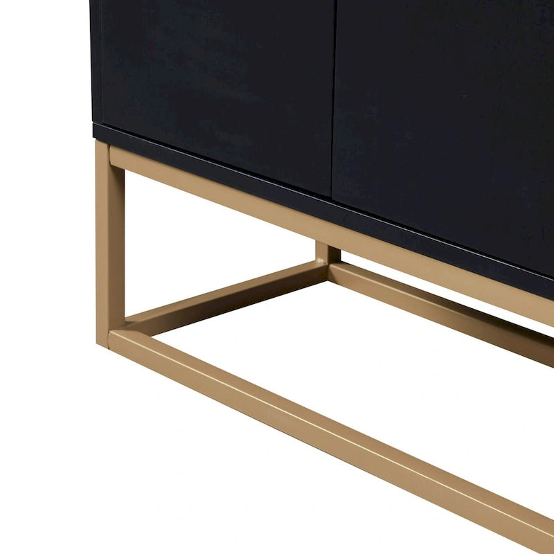Sideboard Buffet Cabinet with 3-Shelf Storage - 47.2"L x 11.8"W x 31.5"H
