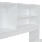 Full Size Wood Daybed with Cabinets, Shelves and 4 Drawers