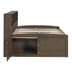 Full Size Wood Daybed with Cabinets, Shelves and 4 Drawers
