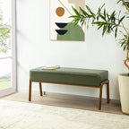 42.25W Modern Leatherette Upholstered Bench with Rubberwood Legs