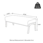 42.25W Modern Leatherette Upholstered Bench with Rubberwood Legs
