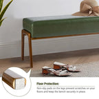 42.25W Modern Leatherette Upholstered Bench with Rubberwood Legs