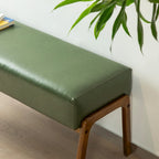 42.25W Modern Leatherette Upholstered Bench with Rubberwood Legs