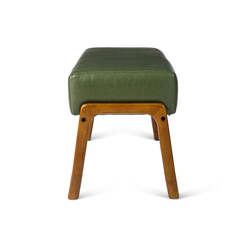 42.25W Modern Leatherette Upholstered Bench with Rubberwood Legs