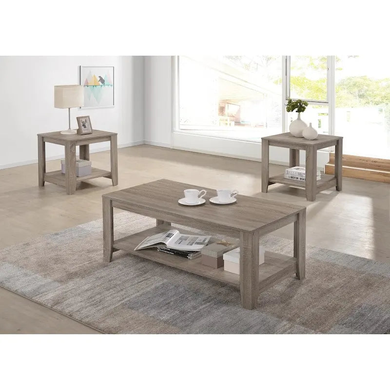 Taupe Distressed Square Cocktail Table