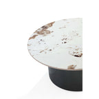 Round Sintered Stone Coffee Table with Sliding End Table