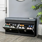 Storage Bench with Cushion, 2 Drawers and Adjustable Shelf