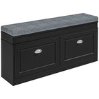 Storage Bench with Cushion, 2 Drawers and Adjustable Shelf