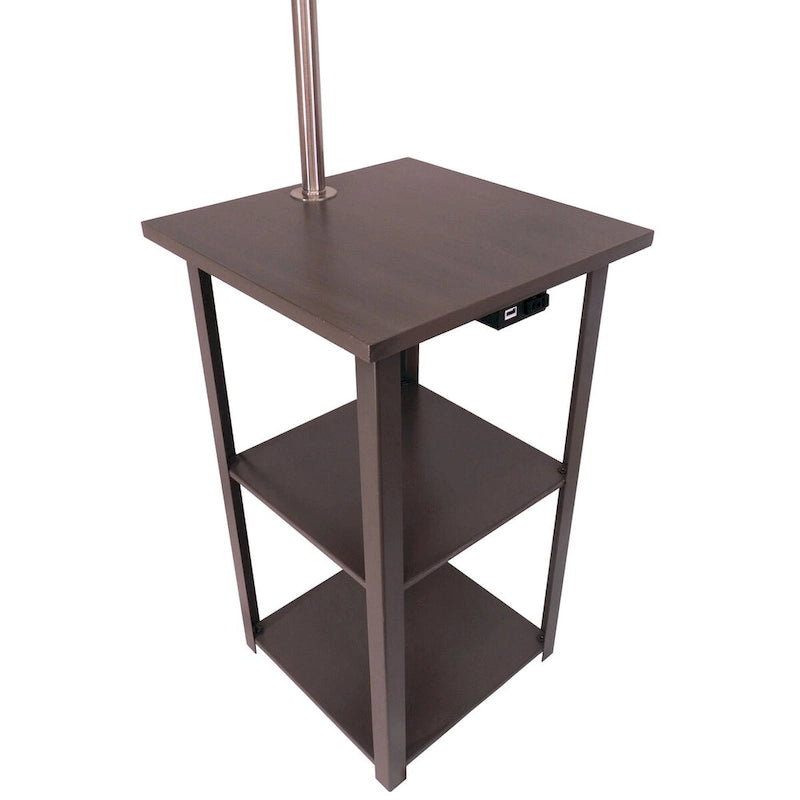 Floor Lamp with Side Table and Power Station