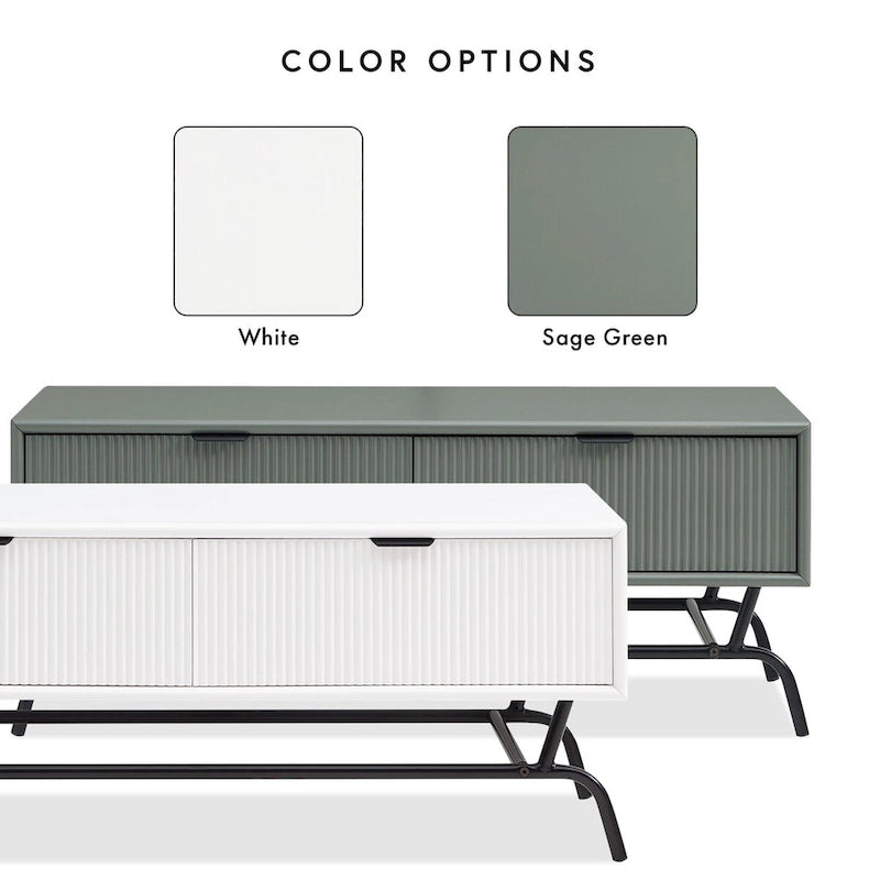 2-Piece Coffee Table and End Table Set with 3D Wave Accent Drawers