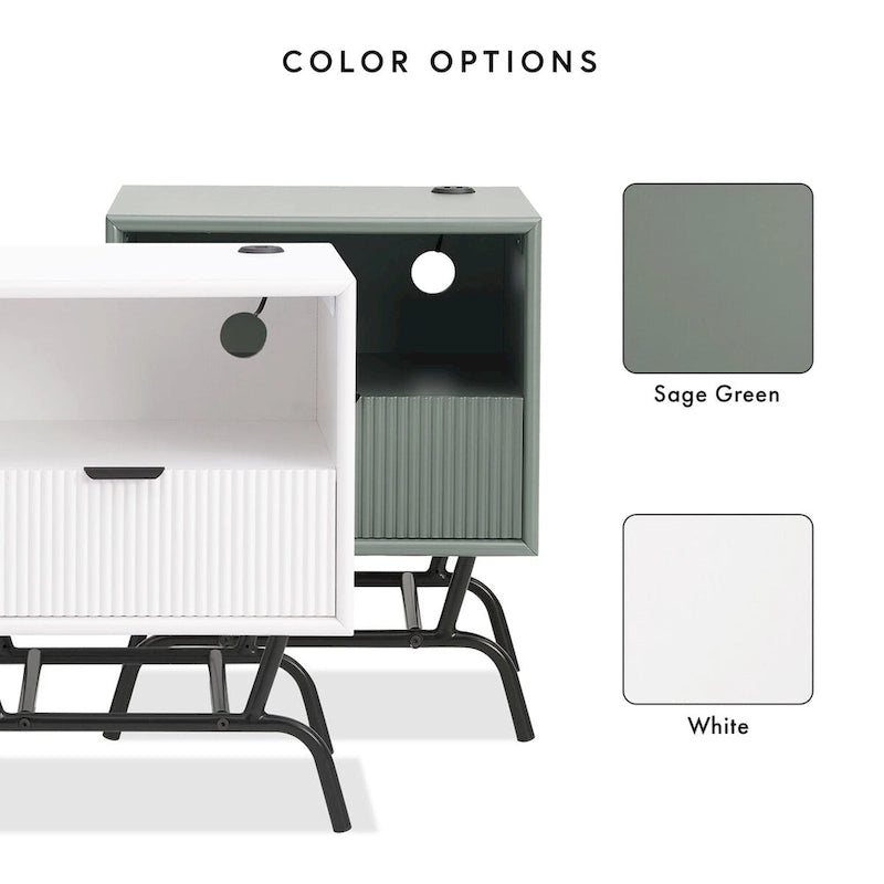 2-Piece Coffee Table and End Table Set with 3D Wave Accent Drawers