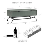 2-Piece Coffee Table and End Table Set with 3D Wave Accent Drawers