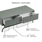2-Piece Coffee Table and End Table Set with 3D Wave Accent Drawers