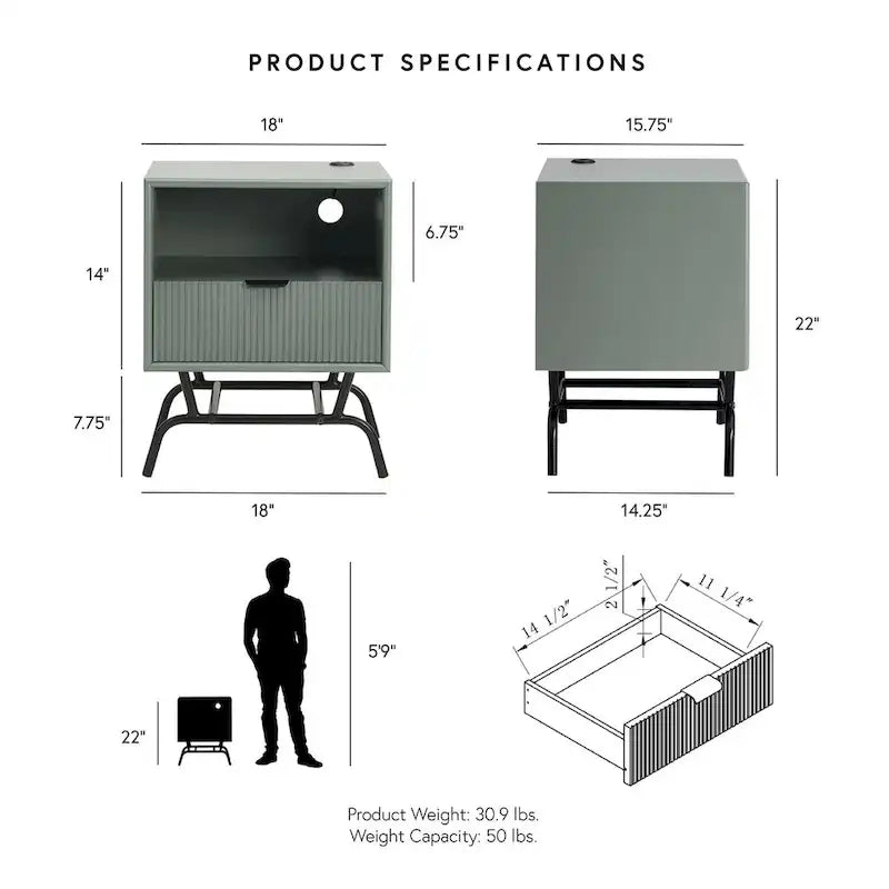 2-Piece Coffee Table and End Table Set with 3D Wave Accent Drawers