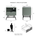 2-Piece Coffee Table and End Table Set with 3D Wave Accent Drawers