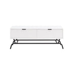 2-Piece Coffee Table and End Table Set with 3D Wave Accent Drawers